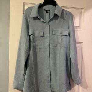 Chic Light Blue Button-Up Blouse